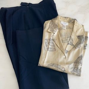 Josephine Chaus Women’s Navy Wool Pants-Size 14